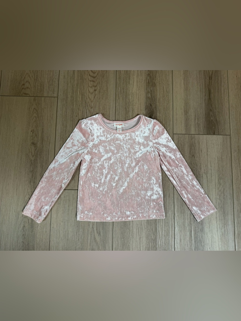 Cat & Jack Pink Velvet Long-Sleeve Top for Kids